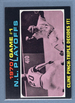 1971 Topps #199 N.L. Playoff Game 1 (Cline)  (a) EX-MT  GO340