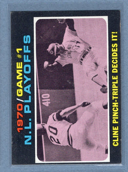 1971 Topps #199 N.L. Playoff Game 1 (Cline)  (b) EX-MT  GO340
