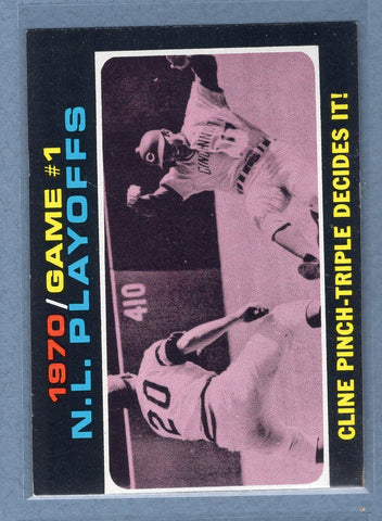 1971 Topps #199 N.L. Playoff Game 1 (Cline)  (c) EX-MT  GO340