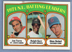 1972  Topps #85 N.L. Batting Leaders (Beckert, Garr, Torre) Ex-Nm