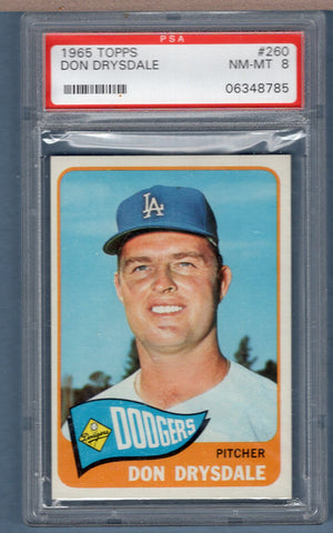 1965 Topps #260 Don Drysdale (06348785) PSA 8