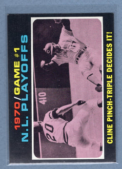 1971 Topps #199 N.L. Playoff Game 1 (Cline)  (d) EX-MT  GO340