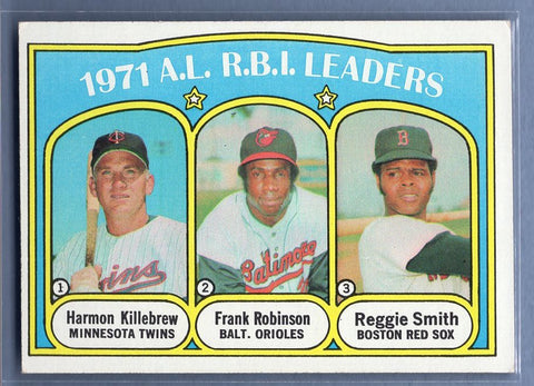 1972  Topps #88 AL RBI Leaders (Killebrew, F. Robinson, R. Smith) Ex-Nm