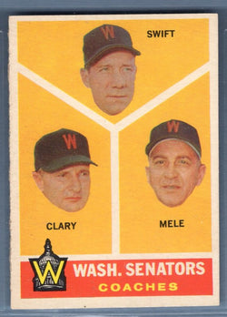 1960 Topps #470 Senators Coaches VG-EX Set Break 1