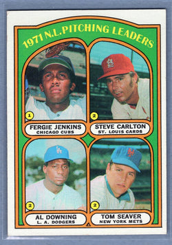 1972  Topps #93 NL Pitching Leaders (Jenkins, Carlton, Seaver) Ex-Nm