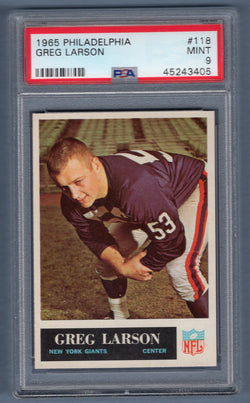 1965 Philadelphia #118 Greg Larson (45243405) PSA 9