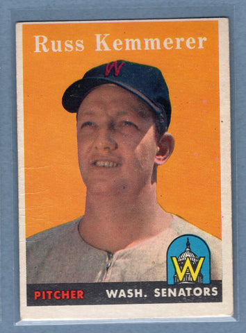 1958 Topps #137 Russ Kemmerer (mk) VG  GO501