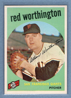 1959 Topps #28 Red Worthington (b)(st) VG    GO177
