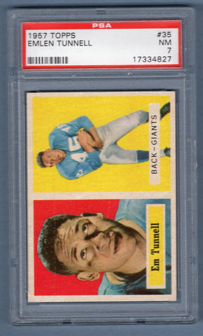 1957 Topps #35 EMLEN TUNNELL (17334827) PSA 7