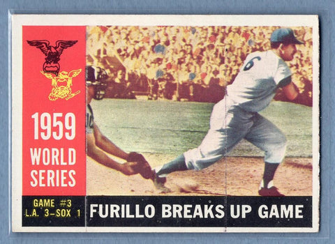 1960 Topps #387 World Series Game 3 (Furillo)(a) EX   GO550