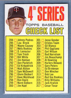 1967 Topps #278 Checklist (Jim Kaat) EX-MT  GO446