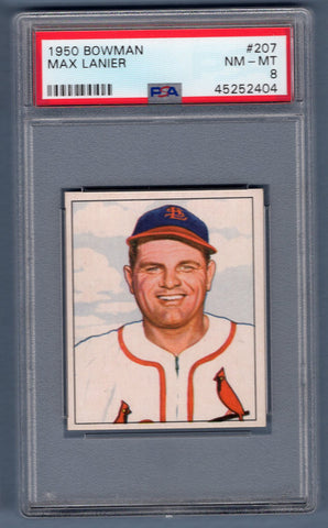 1950 Bowman #207 Max Lanier (45252404) PSA 8