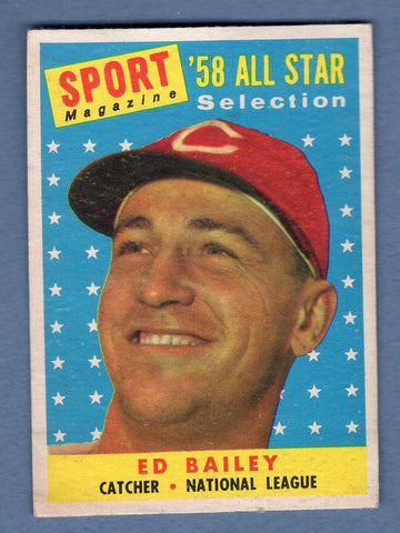 1958 Topps #490 Ed Bailey All Star VG-EX  GO495