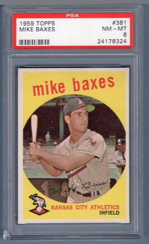 1959 Topps #381 Mike Baxes (24178324) PSA 8