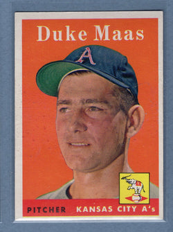 1958 Topps #228 Duke Maas (st)(mk) (a) VG  GO501