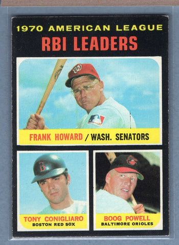 1971 Topps #63 A.L. RBI Leaders (Conigliaro) (b) EX  GO950