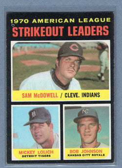 1971 Topps #71 A.L. Strikeout Leaders (Lolich) (b) EX  GO950