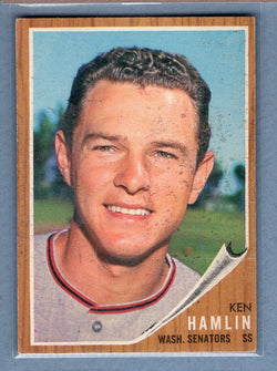 1962 Topps #296 Ken Hamlin (st) VG  GO301