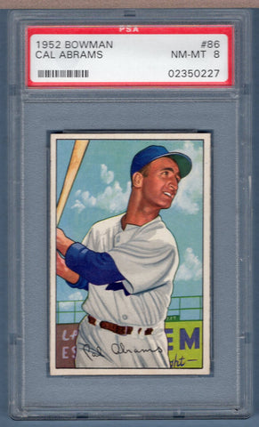 1952 Bowman #86 Cal Abrams (02350227) PSA 8