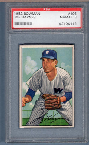 1952 Bowman #103 Joe Haynes (02196118) PSA 8