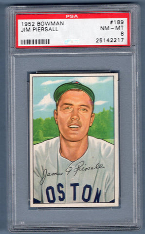 1952 Bowman #189 Jimmy Piersall (25142217) PSA 8