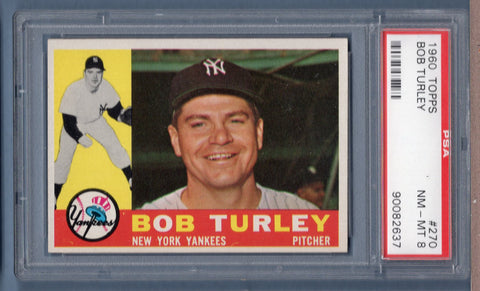 1960 Topps #270 Bob Turley (90082637) PSA 8