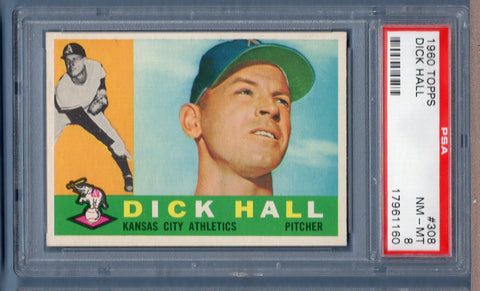 1960 Topps #308 Dick Hall (17961160) PSA 8