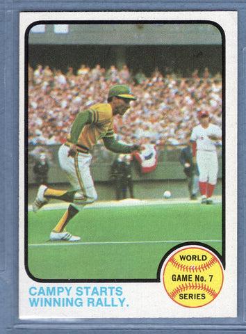 1973 Topps #209 World Series Game 7 (Campy Starts Winning Rally)  (b) EX-MT  GO669