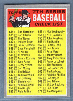 1970 Topps #588 7th Series Check List (634-720) (666 is Adolpho Phillips)  EX-MT  SB2