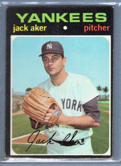 1971 Topps #593 Jack Aker  EX  SB1