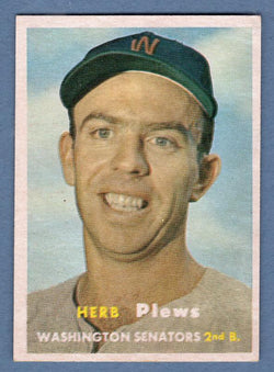1957 Topps #169 Herb Plews EX  GO215