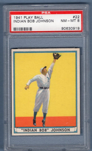 1941 Play Ball #22 Bob Johnson (90630919) PSA 8