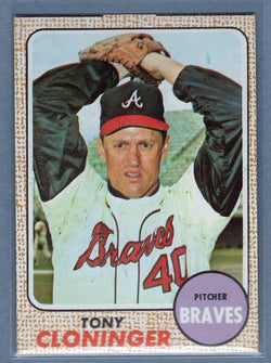 1968 Topps 93 Tony Cloninger VG-EX SET BREAK