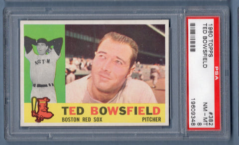 1960 Topps #382 Ted Bowsfield (19609348) PSA 8