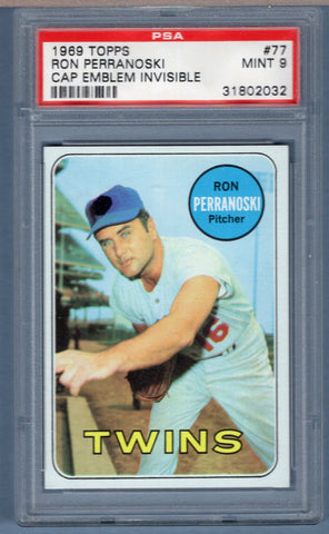 1969 Topps #77 Ron Perranoski (No Emblem) (31802032) PSA 9