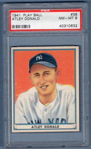 1941 Play Ball #38 Atley Donald (40310632) PSA 8