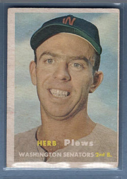 1957 Topps #169 Herb Plews VG-EX     GO80