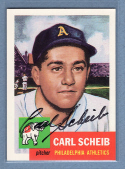 1991 Topps Archives #57 Carl Scheib Autograph Auto signed
