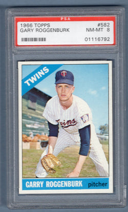 1966 Topps #582 Garry Roggenburk (01116792) PSA 8