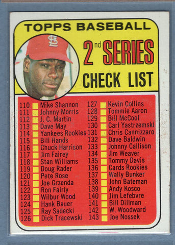 1969 Topps #107 Checklist 110-218 (Gibson) (c) EX  GOYY3