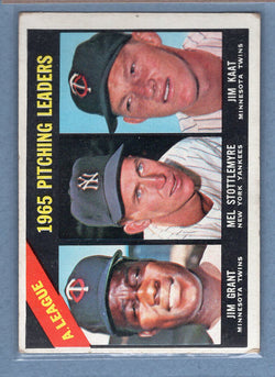 1966 Topps #224 AL Pitching Leaders VG-EX  GO301