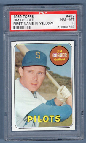 1969 Topps #482 Jim Gosger (19963788) PSA 8
