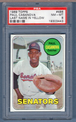 1969 Topps #486 Paul Casanova (19303443) PSA 8