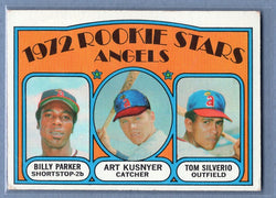 1972 Topps #213 Angels Rookies (Art Kusnyer, Billy Parker, Tom Silverio) Ex-Nm