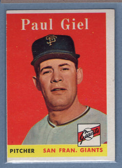 1958 Topps #308 Paul Giel (a) VG-EX  GO501