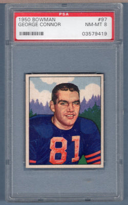 1950 Bowman #97 George Connor (03579419) PSA 8