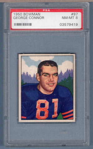 1950 Bowman #97 George Connor (03579419) PSA 8