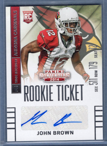 2014 Panini Contenders Rookie Ticket John Brown Auto