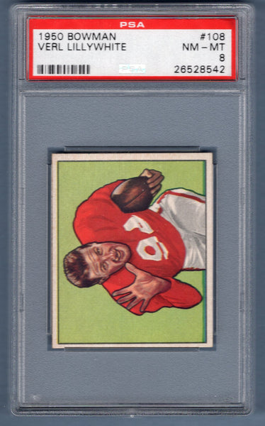 1950 Bowman #108 Verl Lillywhite (26528542) PSA 8