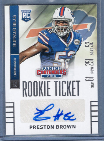 2014 Panini Contenders Rookie Ticket Preston Brown Auto